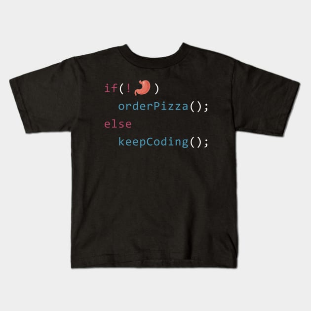 Order Pizza - Coding T-Shirt Kids T-Shirt by mangobanana